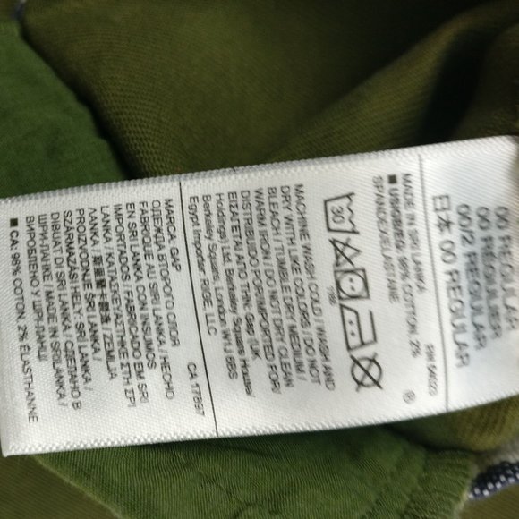 Raw hem Wide leg Sailor pant in Army Green Utility sz 00 Regular 98%cotton NEW - Picture 10 of 13